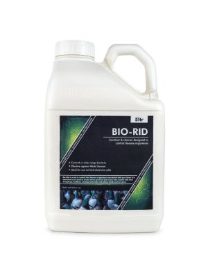 This bottle of Bio-Rid Sanitiser & Cleaner is sized 5ltr