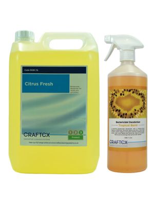 Bactericidal Deodoriser comes in either a 1ltr trigger spray or a 5ltr container 
