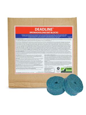 Deadline Bromadiolone Rat Blocks come in a blue circle like bait block