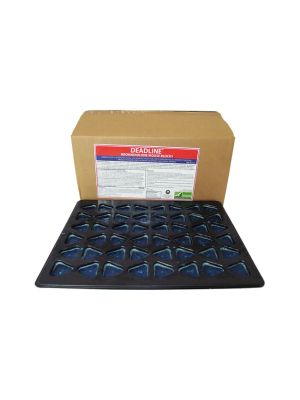 Deadline Mouse Blocks are a triangular-shaped 10kg wax and cereal block with excellent weatherability and palatability   