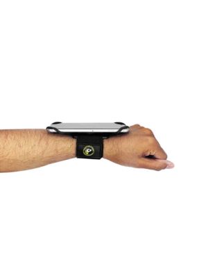 The Ferret wristband attached to the users wrist and phone attached to the phone holder