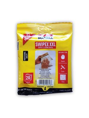 Hand Wipes handy pack includes 20 wipes suitable for hands, tools and tiles